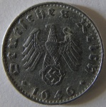 Moeda de Aluminio Estrangeira , Alemanha 50 Reichspfennig 1940 -B -