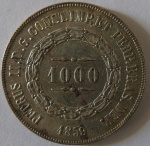 Moeda de Prata , Brasil Imperio 1000  Reis 1859 -