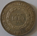 Moeda de Prata , Brasil Imperio 1000  Reis 1861 -