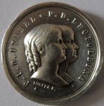 Medalha de prata -P.I.D Izabel -P.D. Leopoldina Visitao a Caza da Moeda 1856 -Diametro 29 mm