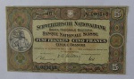 Cedula Estrangeira Suiça 5 Francs 1949 -
