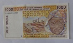 Cedula Estrangeira ,Africa -Bceao= 1000 Francs -Flor de Estampa 