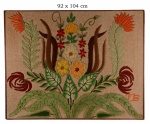 Francisco Brennand (Recife, 1927 - 2019). Elegante tapeçaria policromada, representando "Elementos Fitomórficos". 92 x 104 cm. Assinada com iniciais "F.B". Moldurada.