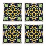 MARANHÃO - Jogo de quatro azulejos de estilo ludovicenses, fartamente adornados em rica policromia.