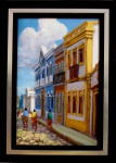 Priscila Santos - Quadro óleo sobre tela 20x30cm Rua de São Pedro com moldura