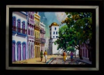 Priscila Santos - Quadro óleo sobre tela 20x30cm Rua do Bom Jesus Recife com moldura