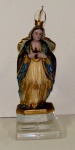 Imagem de santo em madeira Coração de Maria 10x27cm