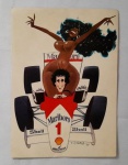 *COLECIONIMSO- Ziraldo: Inédita gravura especial realizado em 1987, do Corredor de Formula 1 Alain P
