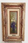 J. FIORAVANTE - Lindo quadro representando - FLORES - Belíssima moldura em madeira Clássica dourada. Medida da moldura:  51cm  X 31cm  X 7cm  - Medida da Tela: 29 cm X 9cm.