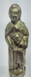 Antiga mini escultura religiosa em metal prateado maciço, representando - São Gerard - Medida: 6 cm de altura.