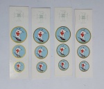 Lote de 4 antigos e raros marcadores de páginas - Souvenir du XXXVI Congrès Eucharistique International - Realizado em 17 à 24 de Julho de 1955, na Cidade do  Rio de Janeiro. Medida: 14,5 cm x 4 cm.