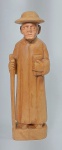 Zé Celestino - Antiga e Linda escultura entalhada na madeira - Representando PADRE CÍCERO - Com assinatura na base - Conforme fotos - Medida: 16,5 x 5 x 4 cm.