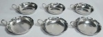 Conjunto Meridional - Com 6 Lindas Taças de Sobremesa em aço inox - 18/8 - Com bordas onduladas - Medida: 9,5 cm de diâmetro x 2,5 de profundidade.