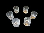 Seis copos em vidro para whisky, sendo 3 com logo Grant`s, Alt. 10, Diam. 8 cm