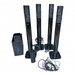 Kit Philips para Home Theater composto de 4 torres acústicas, wireless receiver,  par de óculos para 3 D,  1 subwoofer e 1 front center, acompanha o manual. Alt. 106, base, 26 x 26 cm.