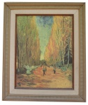 Gravura reprodução de obre de  Van Gogh, " Lallee de s Alyscamps", 50 x 60 cm.