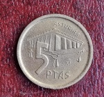 moeda  5 pesetas  espanhola  1995