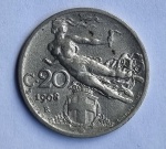 moeda de 20  cents italiana  1908