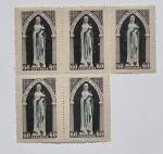 lote de selos contendo o centenario das filhas da caridade