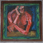 Jorge Franco - Óleo sobre tela, datada de 1991, 60 cm x 56 cm, assinada no canto inferior direito.
