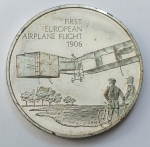 Medalha em prata estrangeira, Estados Unidos, First European Airplane Flight, 1906, para Sterling (.