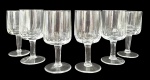 BLUMENAU - Jogo de 6 elegantes tacas para vinho em cristal translúcido lapidado em dedões e facetas. Mede  12cm altura.