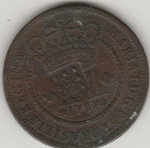 XL REIS DE 1787, COM CARIMBO DE ESCUDETE COM COROA ALTA