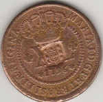 XL REIS DE 1796 COM CARIMBO ESCUDETE,COROA BAIXA