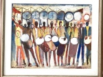 Quadro Moacir da Silva  óleo sobre tela tocando Tambores - medidas 65,5 cm x 53 cm pintura 86 cm x 74 cm moldura 