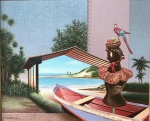Quadro pintura F.Gonzalez Acrílico sobre tela - medidas 33cm x 40 cm pintura - 64 cm x 57 cm