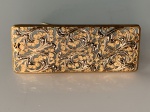 Broche Vintage em ouro e prata - Vermeil esmaltado com marcassitas - Antigo, magnífico trabalho de joalheria Filigranada - Medidas comprimento 5,5 cm x largura 2,2 cm