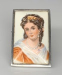 Broche Vintage em Pintura Porcelana Limoges Prata de Lei. Medidas Altura 4.7 cm x Largura 2.7 cm
