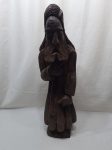 (92) Linda escultura sacra em madeira entalhada.