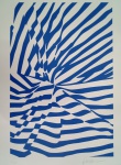 Kleber Ventura, Tecido Azul, gravura 43/60, 70x50cm, sem moldura