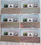 SELOS- 6 Lindas cartelas com 3 selos cada, totalizando 18 selos, BRASIL 89, Ncz$2,00, Ncz$3,00 e Ncz