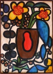 Francisco Brennand, Vaso com Flores - óleo sobre placa - med. 69 x 49 cm - A.C.I.D. e Verso