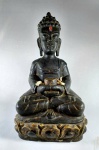 REINO DO BHUTAN-magnifica e muito antiga representaçao de BUDDHAH  DA MEDICINA em bloco unico de mad