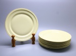 PORCELANA - Parte de jogo de jantar, alemã, SELB-GERMANY - WINIFRED, tom bege. Composto de: 8 pratos rasos Med. 24 cm.