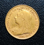 Libra 1896 REINO UNIDO - Ouro (.9167) - 3,99 g - 19,3 mm - Rainha Vitória - Km nº? 784