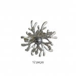 Conjunto de 12 anéis para guardanapo em metal no formato de elementos marinho.