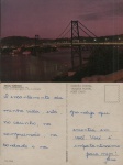 Cartão Postal Florianopolis, SC -  Ponte Hercílio Luz, ligando Ilha ao Continente, Editora Mercator ref. E-813, usado