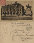 Cartão Postal Genéve, Austria - Le Theatre et Monument du General Dufour, ref. 313, usado, circulado  21/04/1907