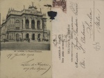Cartão Postal Anvers (Antuérpia), Belgica - Le Theatre Flamand , ref. 36, Usado (pequeno dano na lateral superior direito), usado, circulado 19/07/1902