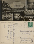 Cartão Postal Leipzig, Alemanha - Opernhaus am Karl-Marx-Plaz, ref. 25, usado, circulado 08/03/1967