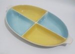 DÉCADA 1960 - GRANDE TRAVESSA EM PORCELANA, DIVISÕES INTERNAS.  45x24CM. MARCAS NO VERSO.