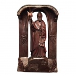 ARTE POPULAR / ROMUALDO - Bela escultura representando São Pedro em madeira talhada com ricos detalh