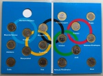 Álbum com série completa com 16 moedas de 1 Real - Modalidades - Olimpíadas do Rio - Falta a moeda d