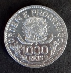Numismática: Moeda de Prata República do Brasil no valor de 1000 réis. Datado em 1913.
