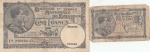 Numismática: Par de antigas Cédulas Belgas, valores de 1,00 e 5,00 Francos. 1930/40. Muito bem conservadas.