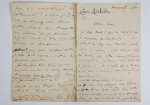 DELIBES LEON (1836-1891) CARTA DE LEON DELIBES A UM AMIGO DESCULPANDO-SE POR UM  MAL ENTENDIDO. FRANÇA MEADOS DO SEC. XIX. NOTA: Léo Delibes (La Flèche, 21 de fevereiro de 1836  Paris, 16 de janeiro de 1891) foi um compositor francês do século XIX que compôs várias obras musicais, entre elas, a ópera Lakmé, cuja ária mais conhecida é o Dueto das Flores. Clément Philibert Léo Delibes nasceu em Saint-Germain-du-Val, agora parte da França. Seu pai era carteiro, sua mãe uma talentosa música amadora e seu avô um cantor de ópera. Foi criado principalmente por sua mãe e seu tio após a morte precoce de seu pai. Em 1871, com 35 anos de idade, o compositor casou-se com Léontine Estelle Denain. Delibes morreu 20 anos depois, em 1891, e foi enterrado no Cemitério de Montmartre, Paris.